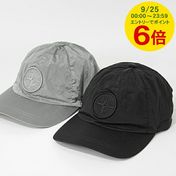 STONE  ストーンアイランド ベースボールキャップ ブラック STONE ISLAND ストーンアイランド ベースボールキャップ