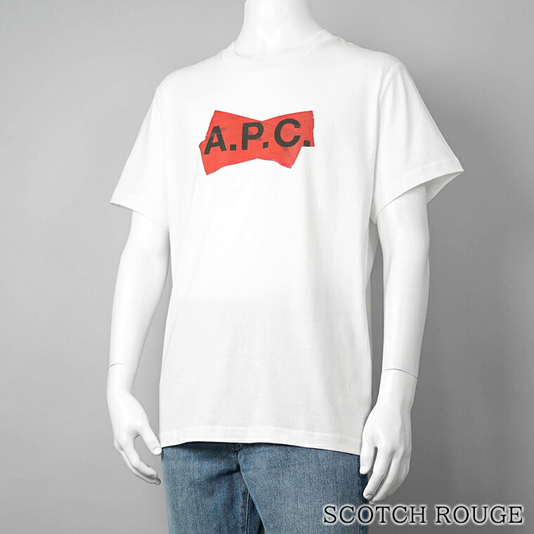 アーペーセー A.P.C. メンズ Tシャツ SCOTCH ROUGE COHBM M26457 WHITE ホワイト AAB APC 半袖 カットソー クルーネック ロゴ プリント 【2026春夏新作】|ワールドクラブ 1989
