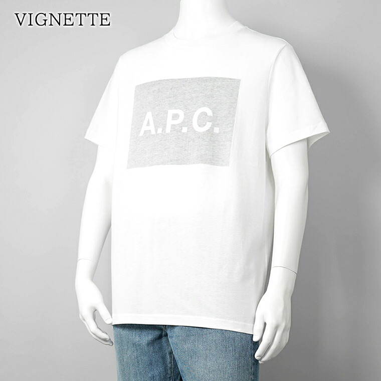 アーペーセー A.P.C. メンズ Tシャツ VIGNETTE COHBO H26558 WHITE GREY オフホワイト グレー LAA ヴィネット APC 半袖 カットソー クルーネック ロゴ プリント 【2026春夏新作】|ワールドクラブ 1989