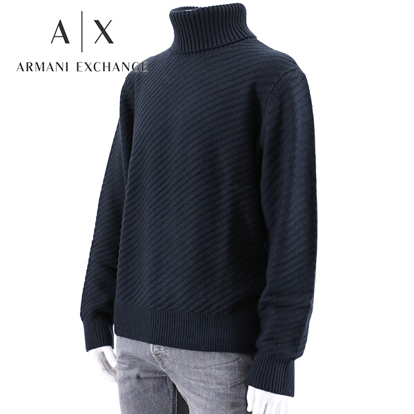 アルマーニ エクスチェンジ Armani Exchange メンズ タートルニット 6lzm1l Zmy1z Navy ネイビー 1510 ニット タートルネック タートル ハイネック 長袖 お買得
