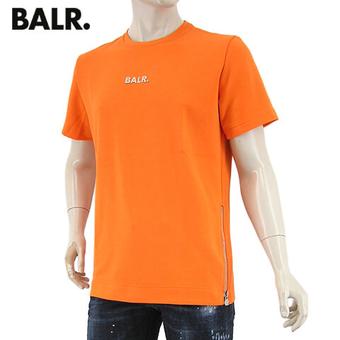 海外最新 21春夏 ボーラー Balr メンズ スウェットtシャツ Q Series Straight T Shirt B1112 1007 オレンジ Vibrant Orange Qシリーズ ストレート Tシャツ 半袖 クルーネック スウェット ファスナー付き B 大きいサイズ T S 高い素材 Do1phin Com
