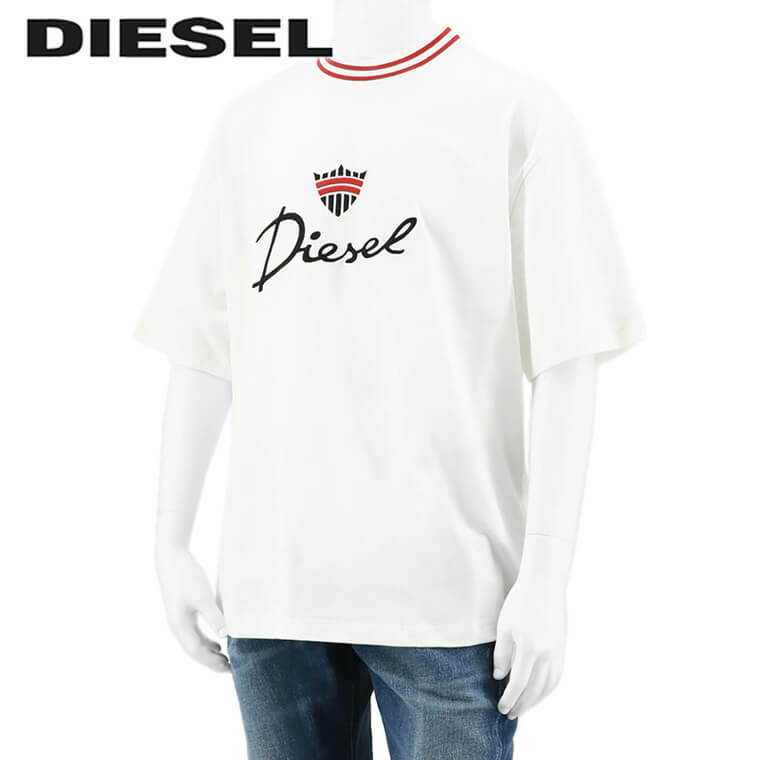 【楽天市場】【ポイント4倍】 ディーゼル DIESEL メンズ Tシャツ T WASH G6 A09028 0BJAN オフホワイト 141 ...