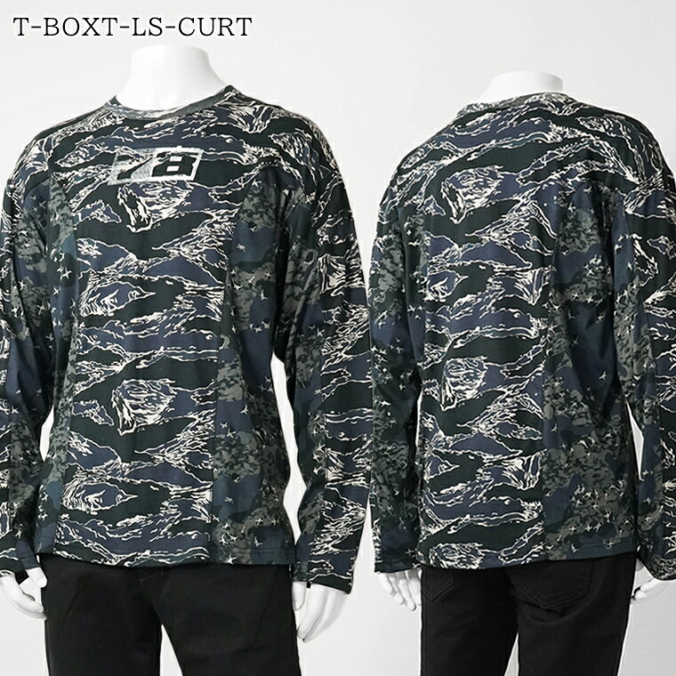 ディーゼル DIESEL メンズ 長袖プルオーバー T BOXT LS CURT A18499 0DLBM 青色系 81EA ロンT カットソー 労働者の一団のど首 長袖 総柄 化けの皮刷り上げる 家鴨柄 ワンポイント ロゴタイプ 刺しゅう 縫い 【割り増し金STOCK-25AW】