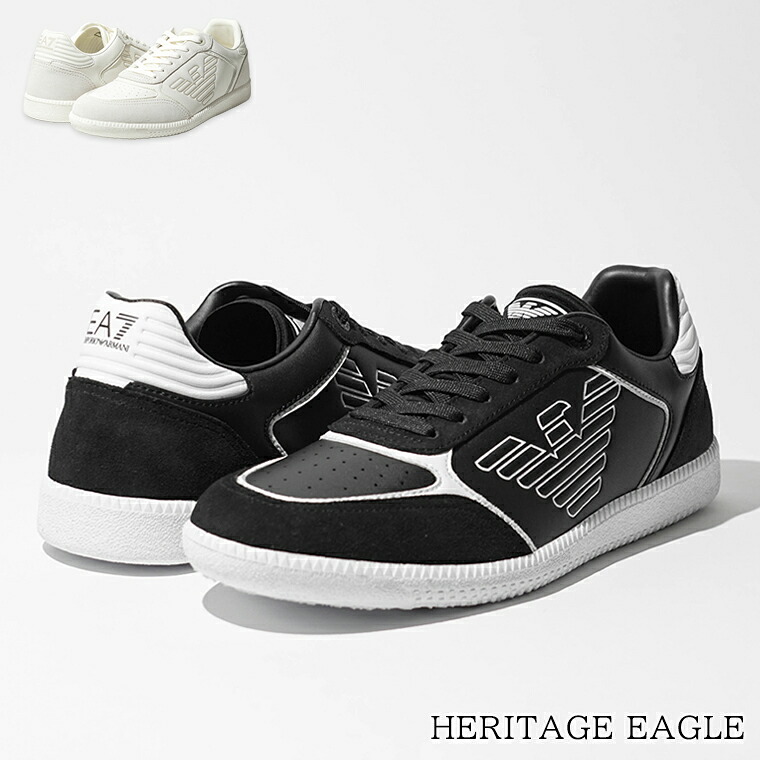 エンポリオアルマーニ エアセッテ EMPORIO ARMANI EA7 メンズ スニーカー 7X000405 AF19826 BLACK WHITE 黒いこと 白いこと MC001 OFF WHITE FOGLOGOS 象牙色 MZ599 HERITAGE EAGLE スニーカー シューズ 靴 【2026春夏新作】