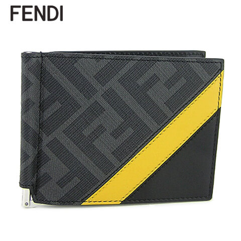 送料込 楽天市場 21春夏新作 フェンディ Fendi メンズ マネークリップ折財布 サイフ 7m0281 xs グレー イエロー ブラック F0r2a Ffロゴ モノグラム マネークリップ カード入れ カードケース 折り財布 小物 プレゼント 誕生日 パーティー バレンタイン