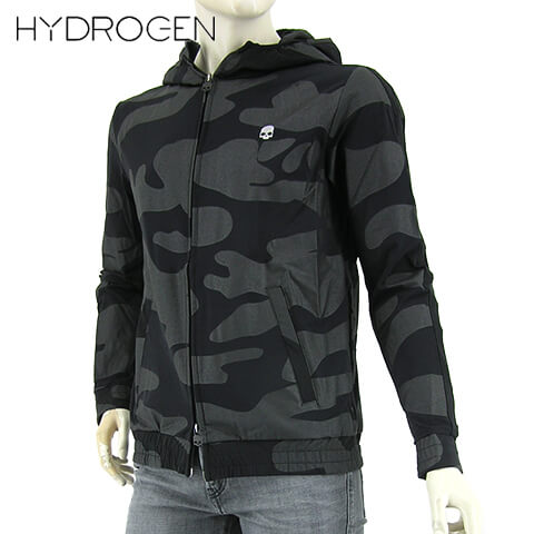 新品本物 21春夏新作 ハイドロゲン Hydrogen メンズ ジップアップパーカー Tech Fz Hoodie 285h00 Black Camouflage ブラックカモフラージュ 857 迷彩 ジップパーカー ブルゾン ユニセックス 男女兼用 セットアップ可能 285h02 857 大きいサイズ T As 人気満点