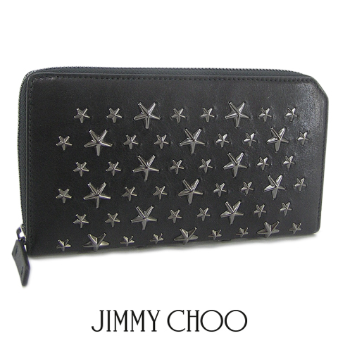 【2019春夏新作】 ジミーチュウ/JIMMY CHOO メンズ 長財布 CARNABY BLS (BLACK GUNMETAL/ブラック) カーナビー/スタッズ/ラウンドファスナー/ラウンドジップ/小物/プレゼント/誕生日/パーティー/バレンタイン/父の日/クリスマス