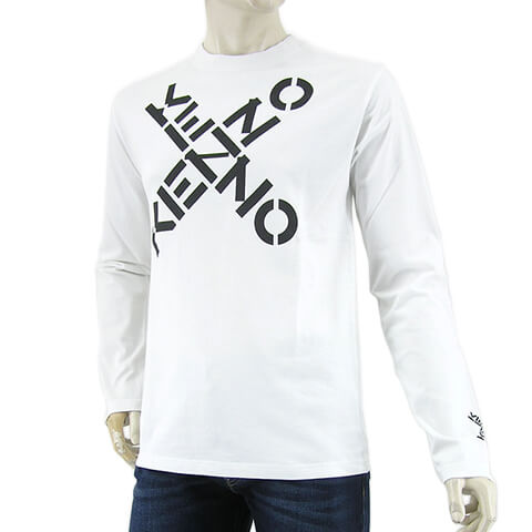 2021 22秋冬新作 ケンゾー Kenzo メンズ 長袖ティーシャツ Fb55ts1534sk 白妙 01 Big X ロンt カットソー 乗員のど頚 強烈サイズ T As Effie Europe Com