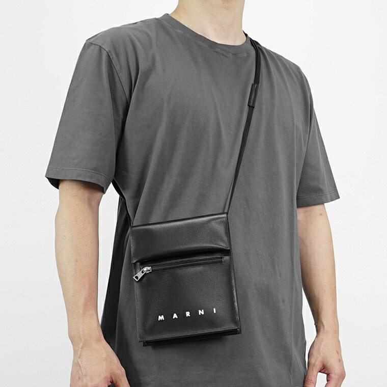 MARNI ストラップ付きポーチ SBMQ0036A1メンズ ショルダーバッグ MARNI マルニ ショルダーバッグ シューレースストラップ付き