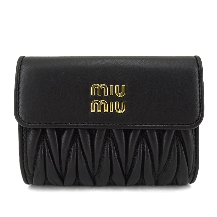 ミュウミュウ MIU MIU NERO ミニ財布 ミニウォレット MATELASSE' MIU