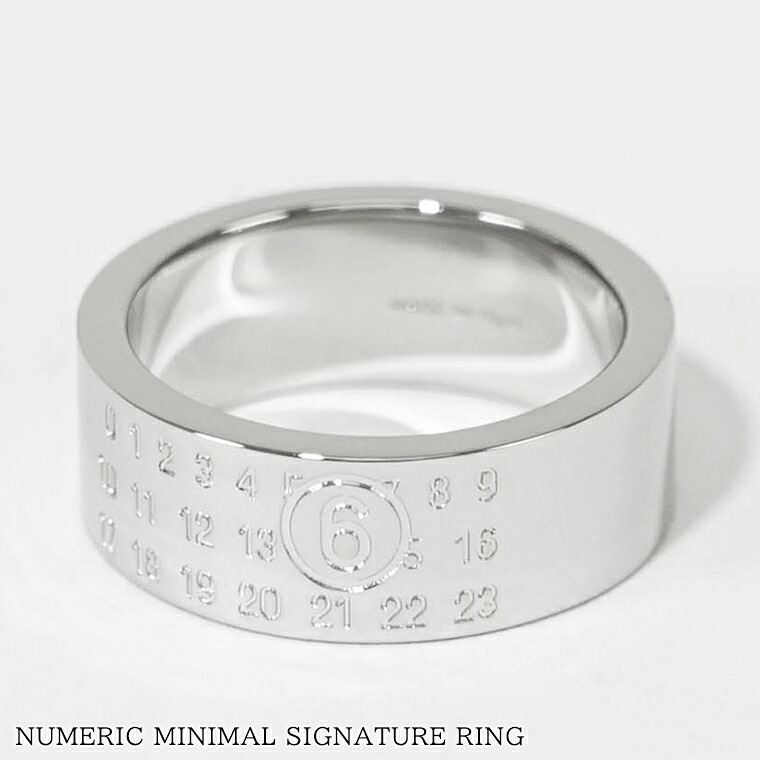 エムエムシックス メゾンマルジェラ MM6 Maison Margiela メンズ リング NUMERIC MINIMAL SIGNATURE RING SM6UQ0057 P6469 シルバー 951 ニューメリック ミニマル シグネチャー リング 指輪 アクセサリー 小物 プレゼント 誕生日 クリスマス 父の日 【2026春夏新作】