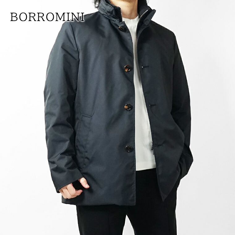 ムーレー MooRER メンズ ジャケット BORROMINI WK ネイビー BLU ボロミニ ACQUAシリーズ アクアシリーズ アウター ジップアップ ダブルジップ ダブルファスナー 撥水加工 はっ水 フード付き フード収納可能 【2026春夏新作】