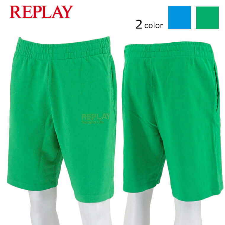 リプレイ REPLAY メンズ ショートパンツ M9903 23358P ウォッシュブルー 180 ウォッシュグリーン 630 スウェット ハーフパンツ セットアップ可能 M6265A 23358P 【プレミアムSTOCK-23SS】