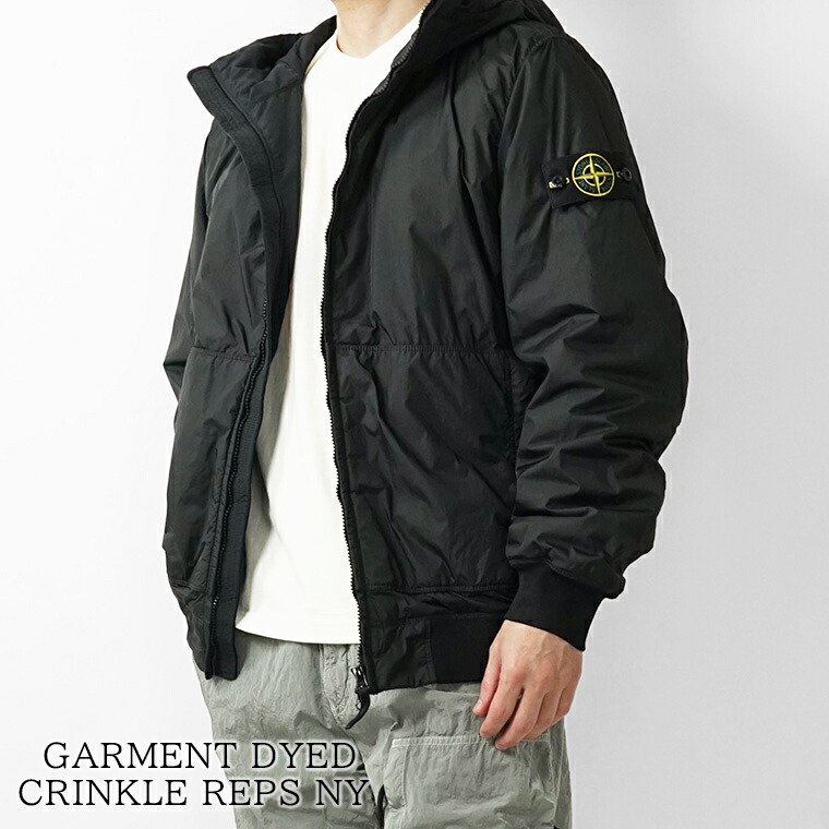ストーンアイランド STONE ISLAND メンズ 上衣 GARMENT DYED CRINKLE REPS NY L1S154100110 S0A23 黒いこと V0029 PrimaLoft アウター ジップアップ ダブルジップ 撥水産業 はっ水 防風産業 ボンネット付き添い人 【2026春夏新作】