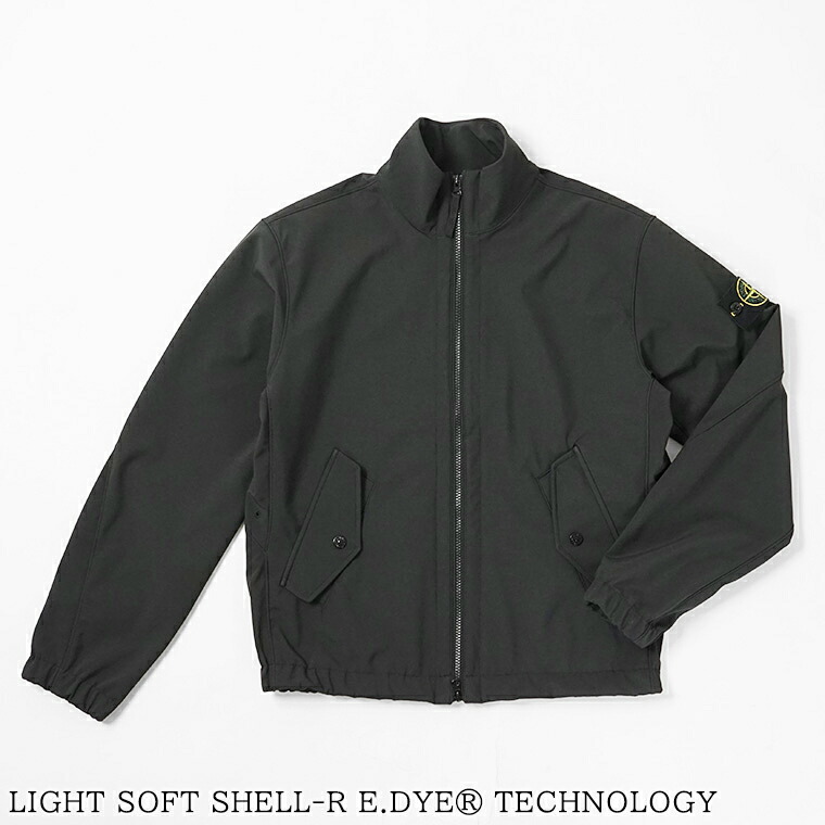 ストーンアイランド STONE ISLAND メンズ ブルゾン LIGHT SOFT SHELL R E DYE TECHNOLOGY L1S154100022 S0A22 ブラック V0029 アウター ジップアップ ダブルジップ 撥水加工 はっ水 防風加工 【2026春夏新作】