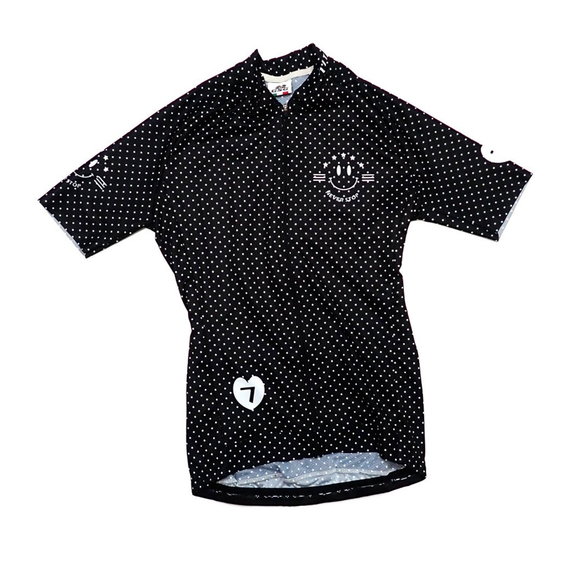 セブンイタリア Check & Polka Lady Jersey ブラック レディース