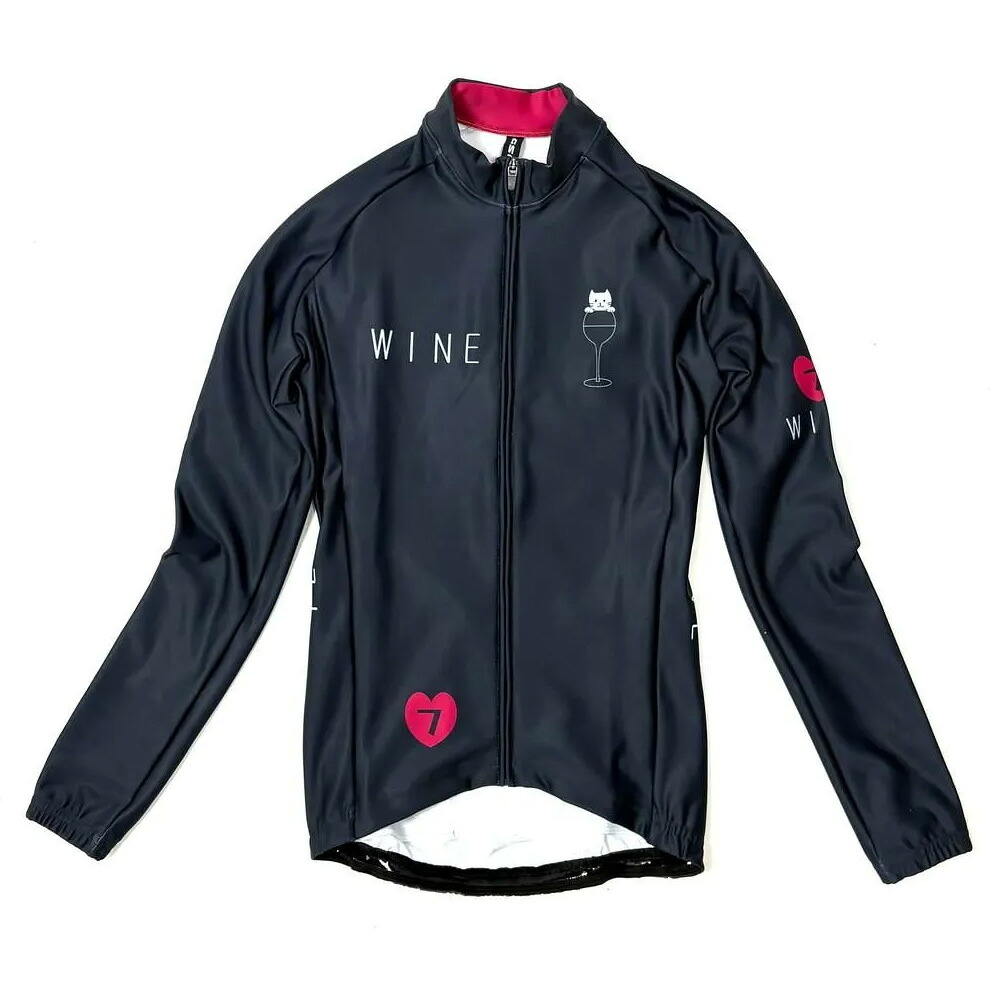 セブンイタリア No Wine No Life Lady LS Jersey チャコール レディース