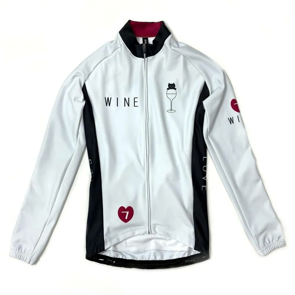 セブンイタリア No Wine No Life Lady LS Jersey オフホワイト レディース