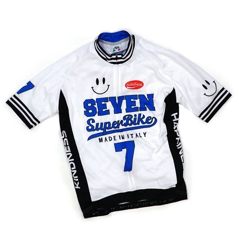 セブンイタリア Superbike Smile Jersey ホワイト｜ワールドサイクル　ウェアハウス