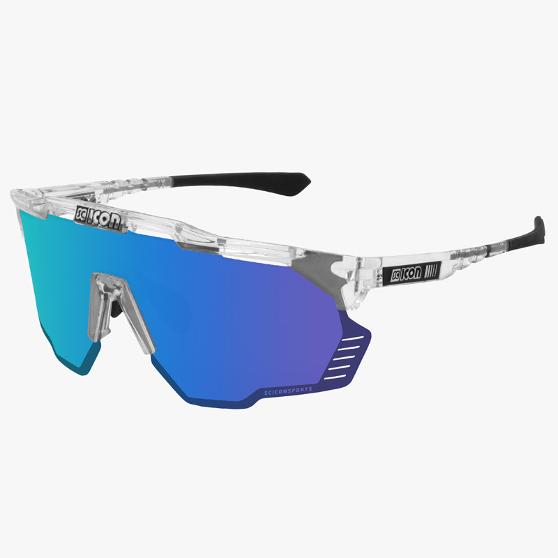 シーコンスポーツ AEROSHADE KUNKEN 水晶グロス/マルチ鏡鑑青色 黒眼鏡 SCICON スポーツ・アウトドア-スポーツサングラス