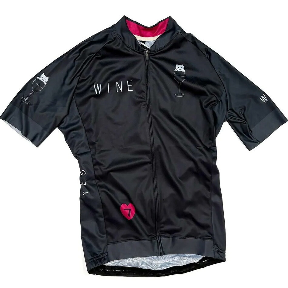 セブンイタリア No Wine No Life Lady Jersey チャコール レディース