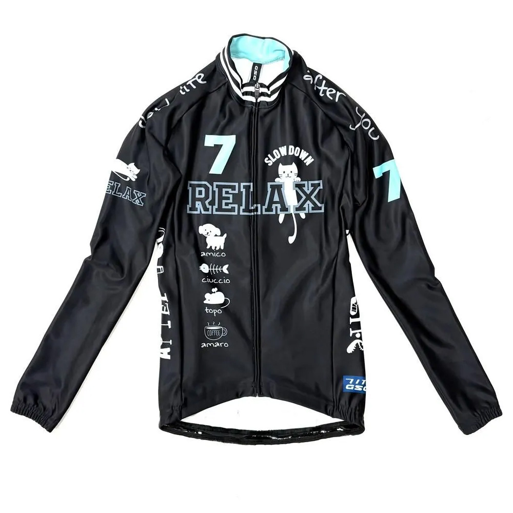 セブンイタリア Relax Cat Lady LS Jersey ブラック レディース