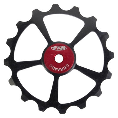TNI アルミセラミックプーリー 10/11速 16T 1ヶ レッド【自転車】【ロードレーサーパーツ】