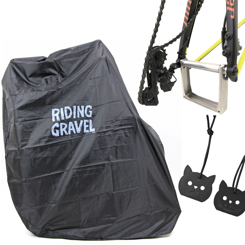 【即納】R250 グラベルバイク用 縦型軽さ輪行袋 黒いこと 一こま/鎖歯車/ローターカバー・ダミーローター・輪行取扱説明書・12粍スルーアクスル用挙げ句の果て金具嘱する