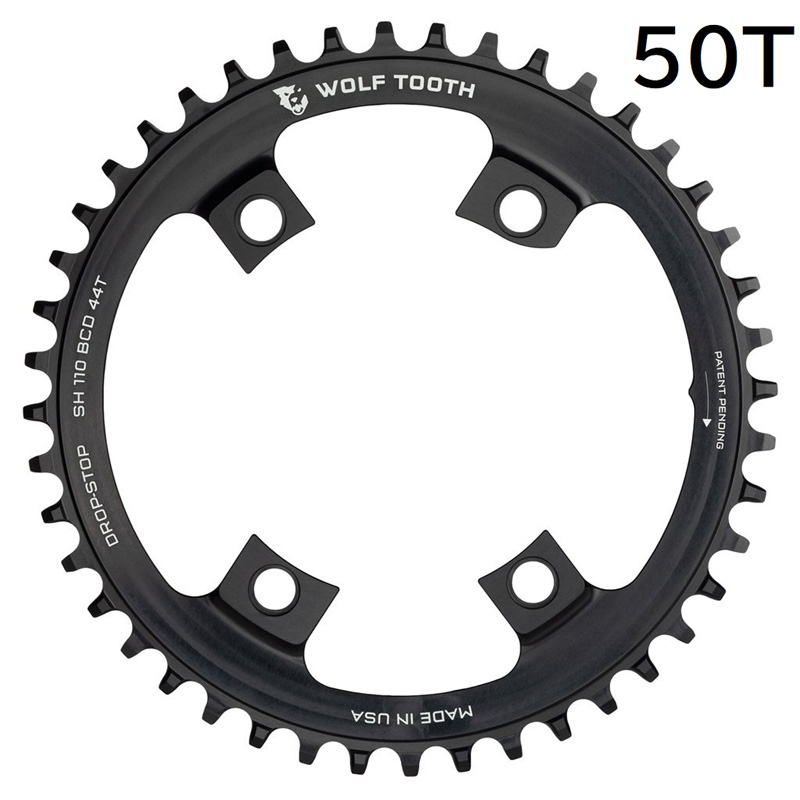 ウルフトゥース シングルチェーンリング 4アーム シマノ用 drop-stop 50T|ワールドサイクル