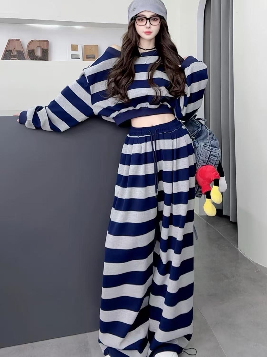 大きいサイズ レディース セットアップ　上下セット　春 秋冬 長袖　トップス girl-k_ef-fu-628
