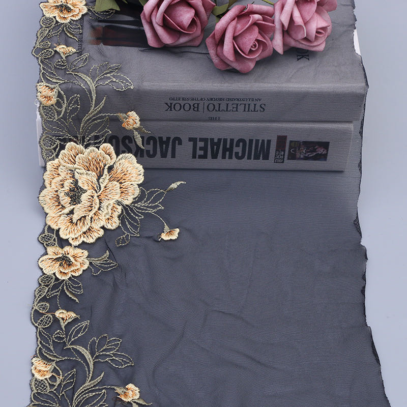 楽天市場 チュールレース 生地 単位4m B012 チュール チュールリボン リボン 幅広 手芸用 手芸 レース生地 刺繍 レース 布 レーステープ パイピングテープ 薔薇 花柄 手作り ハンドメイド Diy 手芸用品 縁飾り 衣装 生地 おしゃれ かわいい Worldfine楽天市場shop