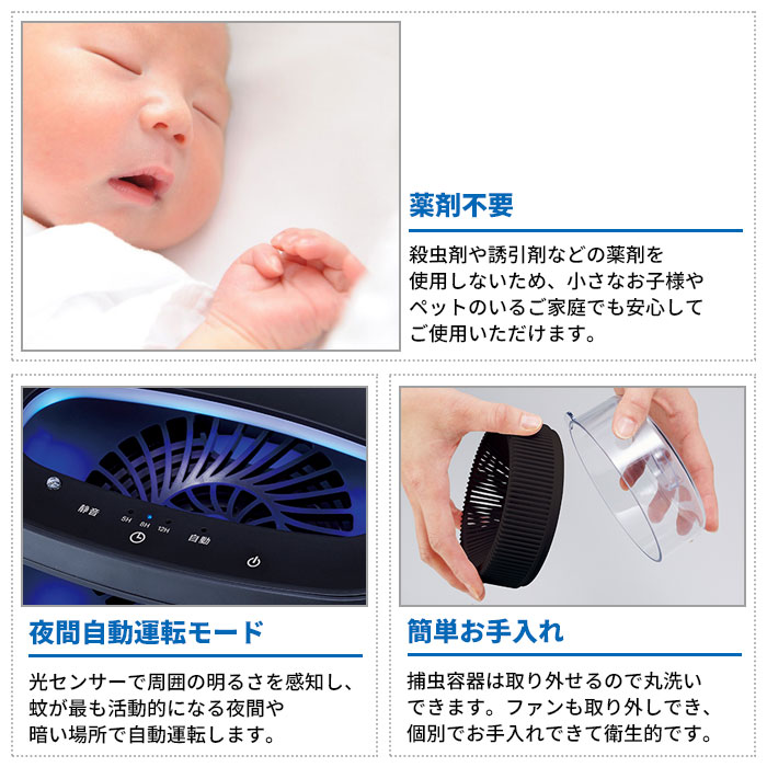 楽天市場 Led 蚊取り器 捕虫器 蚊取り Ledライト Usb 静音 子供 赤ちゃん ペット 安心 薬剤不要 おしゃれ スタイリッシュ リビング 寝室 卓上 さんじょうインテリア