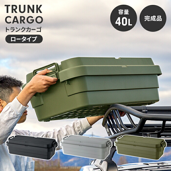 【値下げ】コンテナボックス ロータイプ 収納ボックス 40L トランクカーゴ 蓋付き 持ち手付 収納ケース 軽量 持ち運び おしゃれ 座れる
