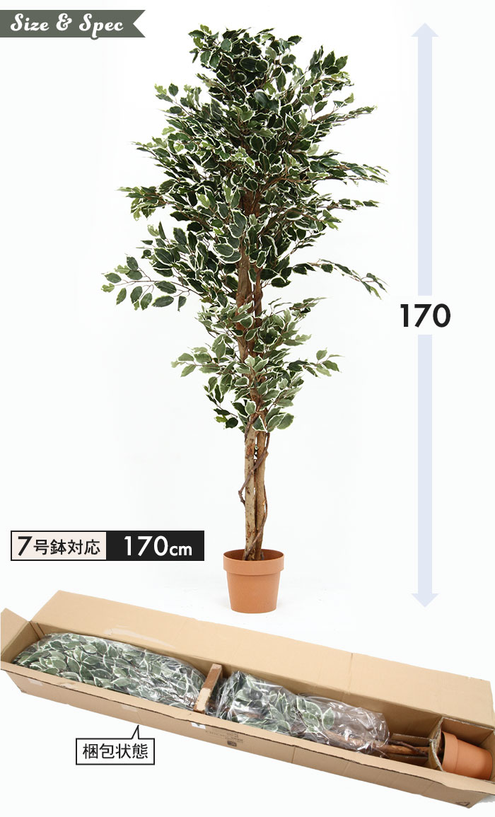 観葉植物 フェイク 大型 フェイクグリーン フィカス 高さ 170cm 7号鉢対応 人工 造花 フェイク グリーン シンプル オフィス おしゃれ 観葉 植物 鉢植え インテリア 高い 大きい 室内 鉢 お手入れ 不要 間仕切り 目隠し リビング Cliniquemenara Ma
