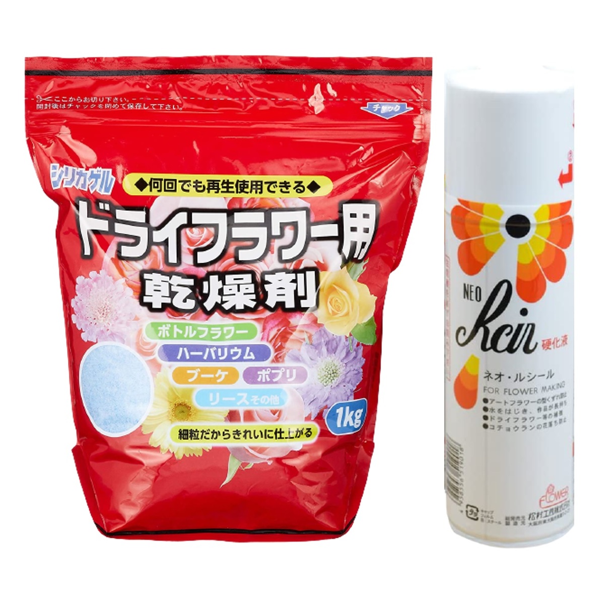 市場 ドライフラワー用乾燥剤シリカゲル1kg 硬化液スプレーネオ