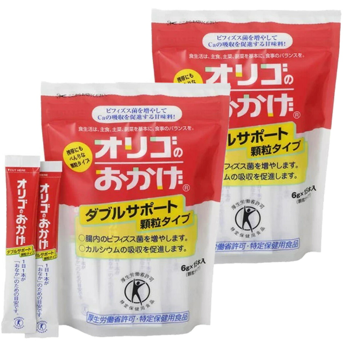 市場 オリゴのおかげ 顆粒 ダブルサポート 6g 15本入り×2袋セット