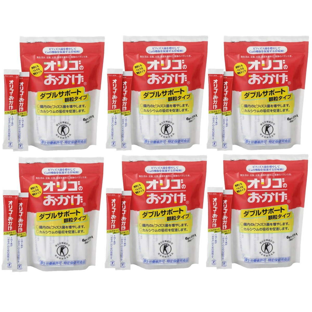 市場 オリゴのおかげ 顆粒 6g ダブルサポート 15本入り×6袋セット