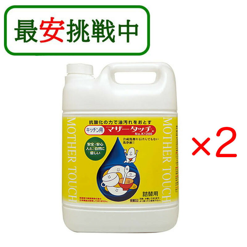 お母さん肌ざわり 勝手もと用 5L×2本仕掛ける 大静電容量 食器洗い 食洗機 弱酸性 手荒れ 感じやすい肌 原光化学製作