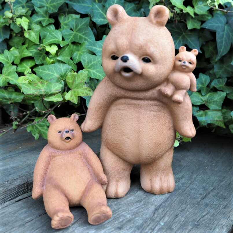 Amazon.co.jp: GRIRIW 木彫りのクマの置物 デスクトップクマの