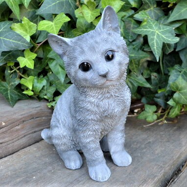 楽天市場】猫の置物 茶トラ猫 子猫 N13643 キャット ガーデン