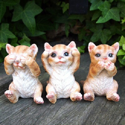 楽天市場】猫の置物 親子猫3匹セット グレートラ 7380