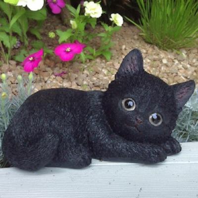 楽天市場】猫 置物 リアル 黒猫 くろねこ クロネコ シッポかじかじ