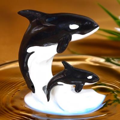 楽天市場】シャチの置物 鯱の親子 2点セット リアルな しゃち