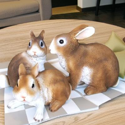 楽天市場】うさぎの置物 うさぎの親子3品セット ウサギ