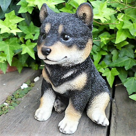 犬の置物 ランタン付き 犬の置物