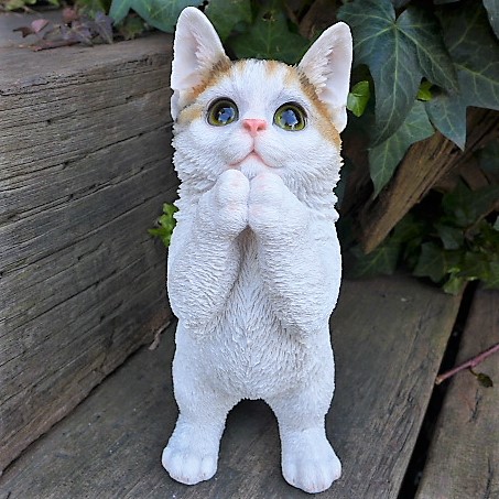 楽天市場】猫の置物 子猫 グレー 9591H キャット ガーデン