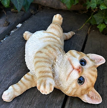 楽天市場】猫の置物 茶トラ猫 子猫 N13643 キャット ガーデン