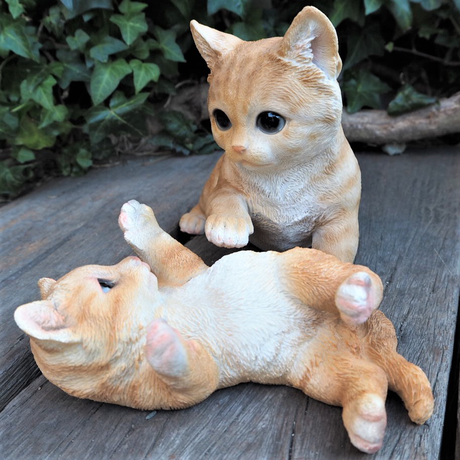 楽天市場】猫の置物 サバトラ猫 子猫 N13642 キャット