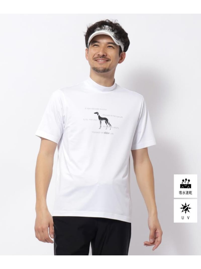【SALE／20%OFF】UVカット/吸水速乾 クールコアモックネックT adabat アダバット トップス カットソー・Tシャツ ホワイト ブルー ネイビー【RBA_E】【送料無料】[ Fashion]