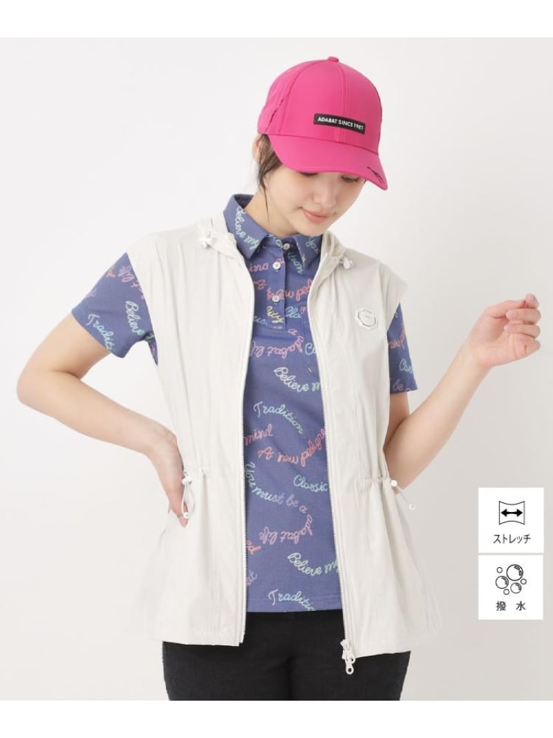【撥水】ジップフーディーロングベスト adabat アダバット トップス ベスト・ジレ ピンク【送料無料】[ Fashion]｜WORLD ONLINE STORE店